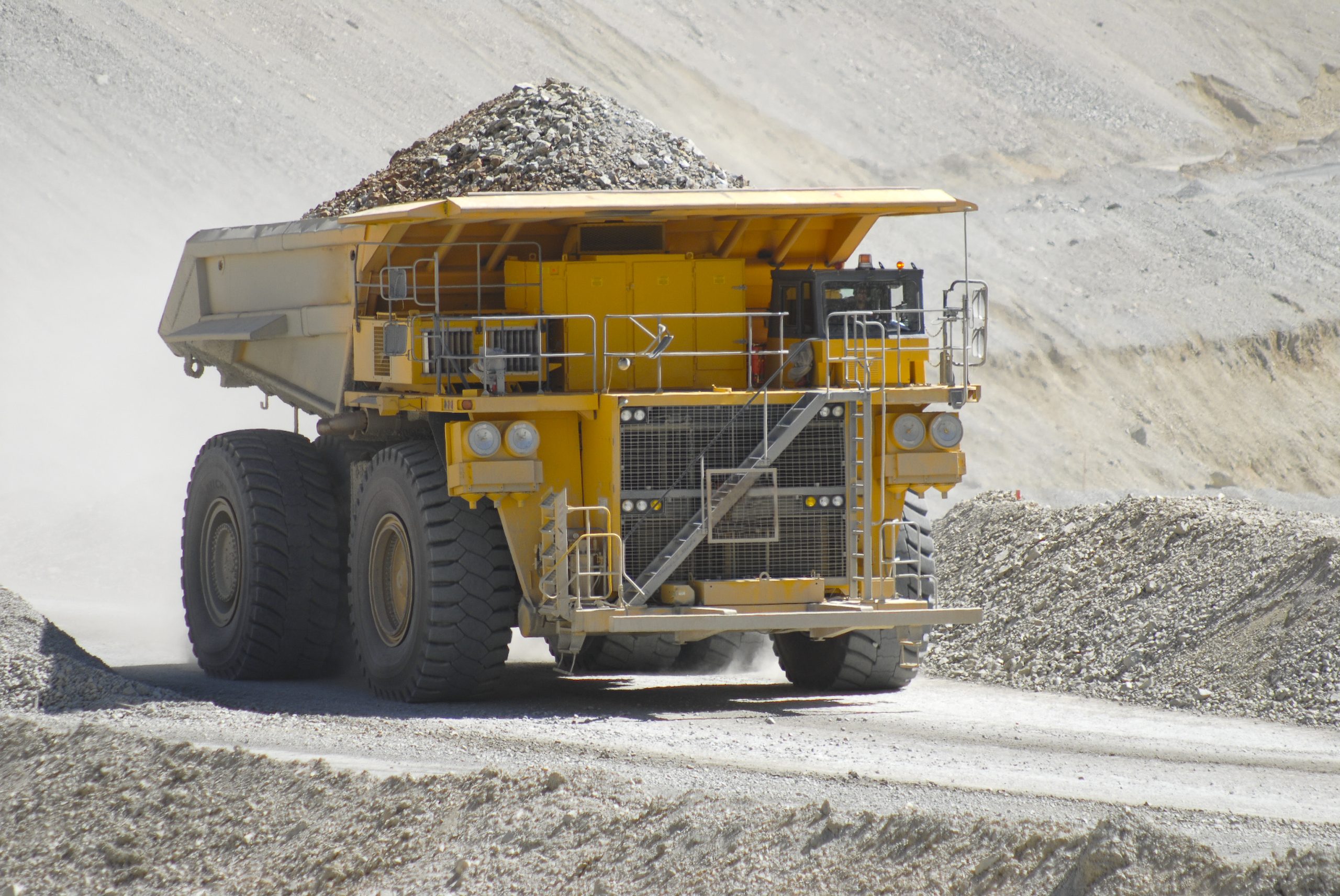 Industrial truck working on a large operational site